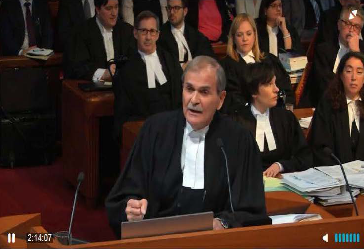 Paul Cavalluzzo appearing at the Supreme Court of Canada
