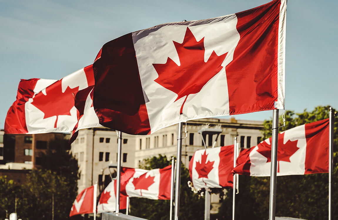 Canadian flags